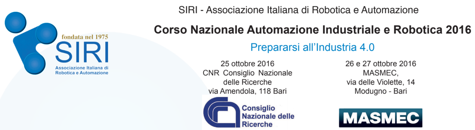 Corso Nazionale Automazione Industriale e Robotica 2016