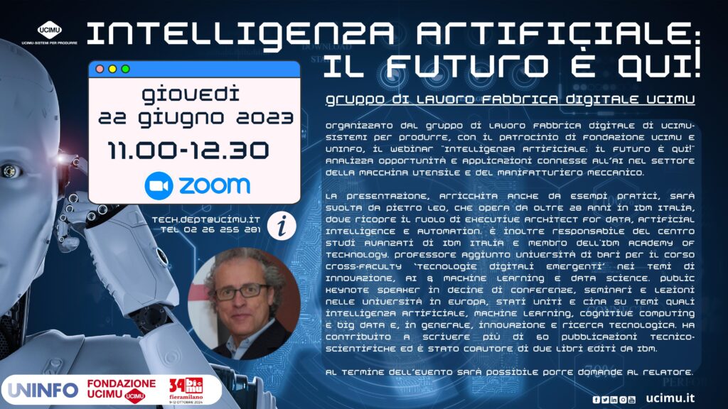 Webinar – Gruppo Fabbrica Digitale “Intelligenza artificiale: il Futuro è qui” – 22 giugno 2023