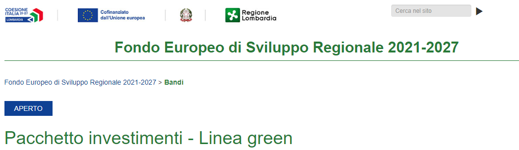 REGIONE LOMBARDIA: DUE LINEE DI ATTRAZIONE INVESTIMENTI