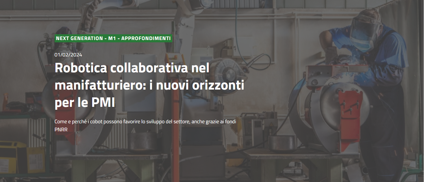 Robotica collaborativa nel manifatturiero: i nuovi orizzonti per le PMI